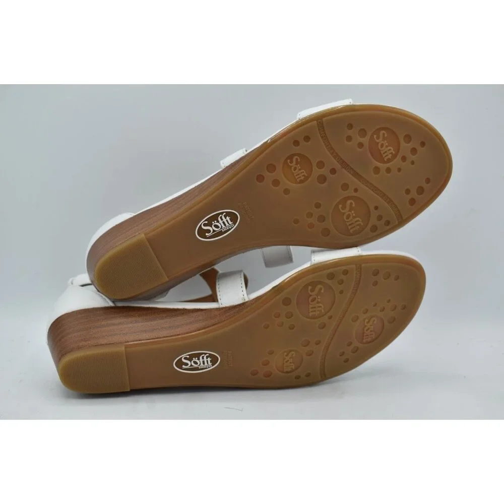 Sofft Womens‎ Size 10 Innis White Leather Open Toe Sandals Shoes